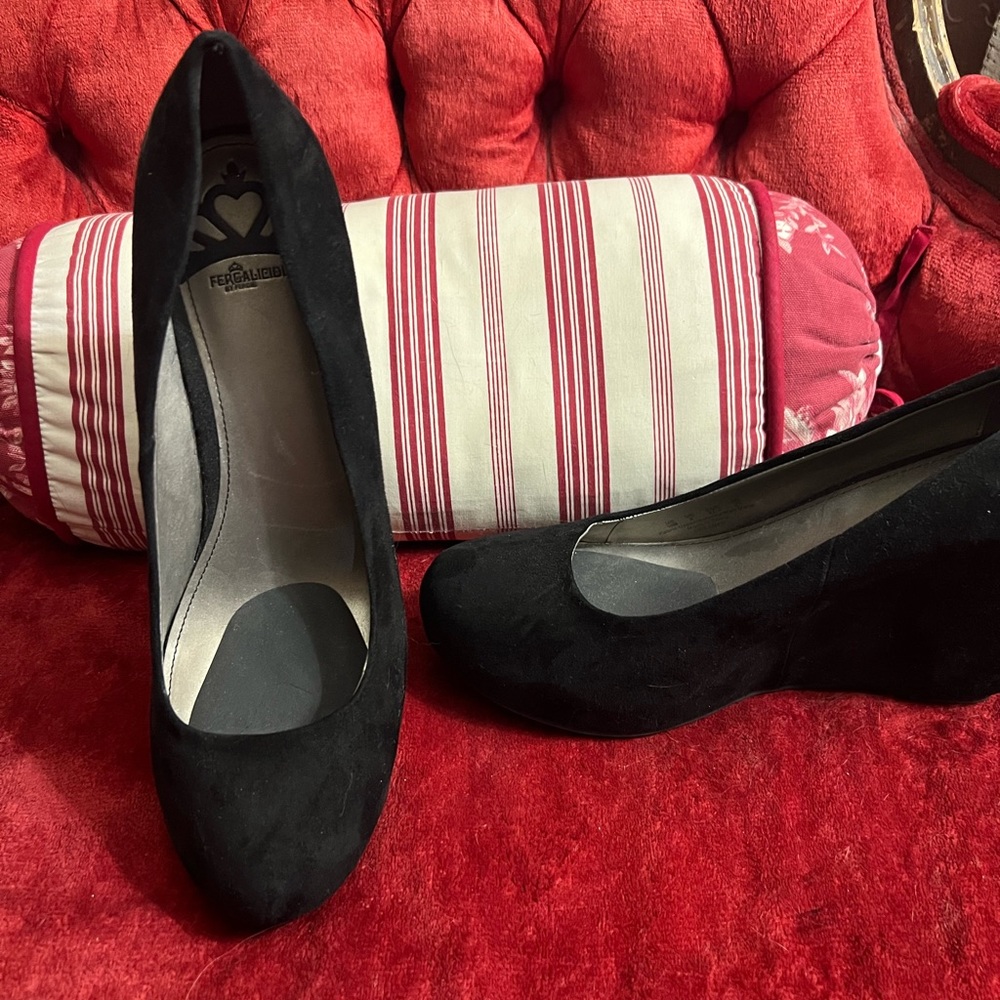 Fergalicious suede wedges